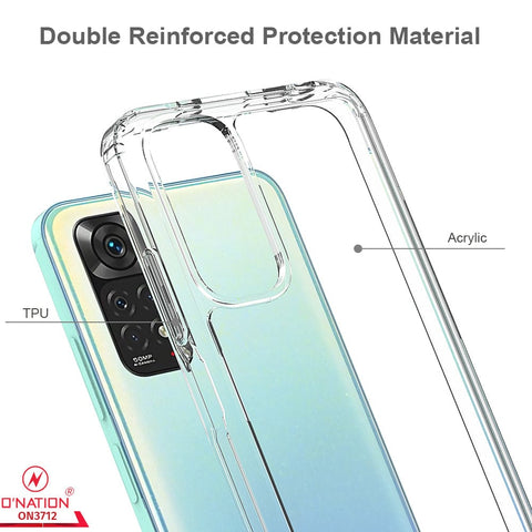 Xiaomi Redmi Note 11 Cover  - ONation Crystal Series - Premium Quality Clear Case No Yellowing Back With Smart Shockproof Cushions