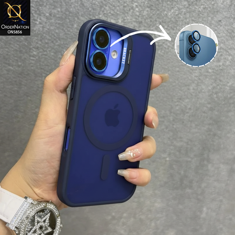 iPhone 17 Cover - Blue - New premium Magsafe Transparent Camra Lense Protector With Lens