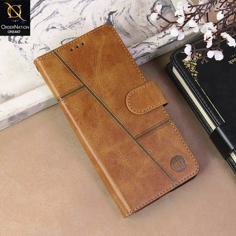 Oppo A6x 4G Cover - Light Brown  - Premium Leather Megantic Flip Book Covers With Card Holding Option
