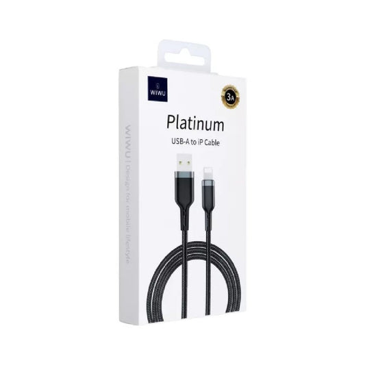 WiWU Wi-C019 Platinum Series 3A Aluminum Alloy Lightning Cable - Black