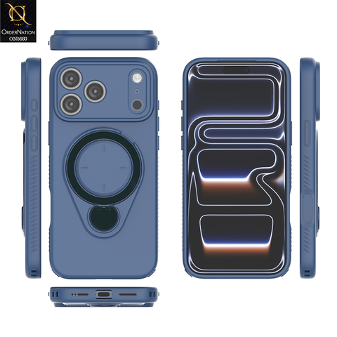 iPhone 17 Pro Max Cover - Blue - MagSafe Compatible Case with Foldable Kickstand