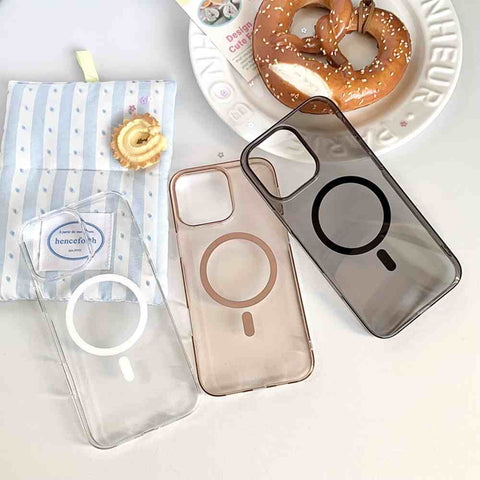iPhone 14 Pro Max Cover - Black - Ultra Thin HD Clear Hard PC Magsafe Case Magnetic Transparent Back Cover