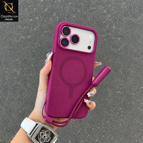 iPhone 18 Pro Max Cover - Maroon - Premium Protective Phone Case with Raised Camera Protection, Shockproof Bumper & Adjustable Wrist Strap
