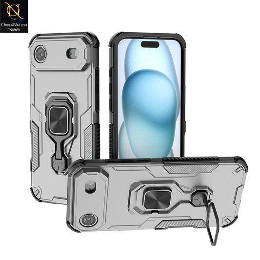 iPhone 17 Air Cover - Gray - New High Grade Quality Armor Case With Metal Ring And KickStand