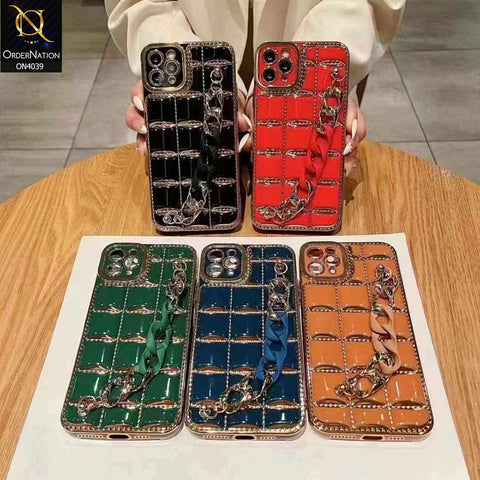 Vivo Y11s Cover - Green - New Electroplated Soft Silicone Camera Protection Case With Chain Holder