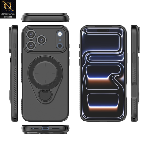 iPhone 17 Pro Max Cover - Black - MagSafe Compatible Case with Foldable Kickstand