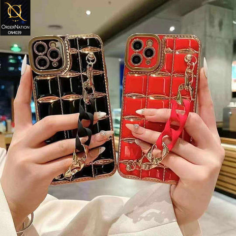 Vivo Y11s Cover - Green - New Electroplated Soft Silicone Camera Protection Case With Chain Holder