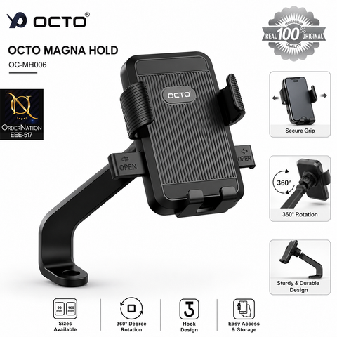 Universal Adjustable Bike Phone Holder Mount with 360° Rotation - OCTO Magna Hold - OC-MH006 -