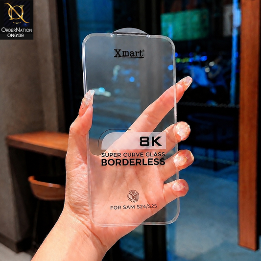 Samsung Galaxy S25 Protector - Transparent - Xmart 8K Tempered Glass Anti Static Screen Protector With Curved Clear Screen Film