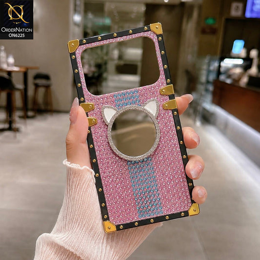 Tecno Spark 40 Cover -  Pink - New Glamorous Bling Phone Cover with Crystal Animal Design Ring Holder
