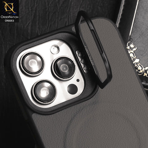 iPhone 15 Pro Max Cover - Gray - Henks Primo Series - Magsafe Leather Soft TPU Borders Case