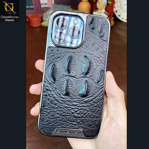 iPhone 16 Pro Max Cover - Black - Rimbmax Skin Series - Premium Texture Leather Skin Protective Case