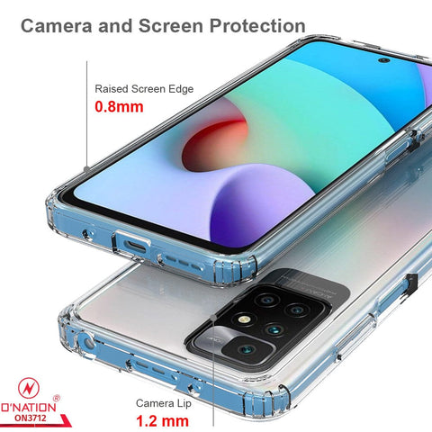 Xiaomi Redmi 10 Prime Cover  - ONation Crystal Series - Premium Quality Clear Case No Yellowing Back With Smart Shockproof Cushions