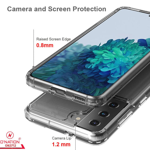 Samsung Galaxy S21 5G Cover  - ONation Crystal Series - Premium Quality Clear Case No Yellowing Back With Smart Shockproof Cushions