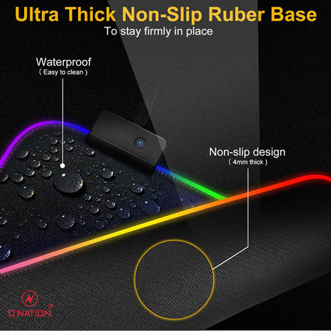 RGB Mousepad - Large Extended Soft Led Mouse Pad with 10 Lighting Modes -  Aesthetically Pleasing - Best For Gaming - 800 x 300mm/31.5×11.8 inches