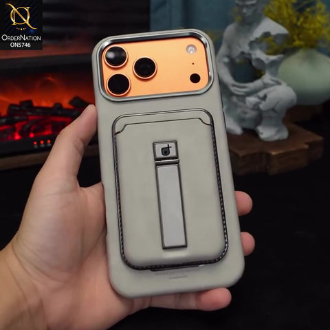 iPhone 17 Pro Max Cover - White - New Premium RimbMax High Quality Leather  Case With Premium Quality Magnatic Card Holding Options And KickStand