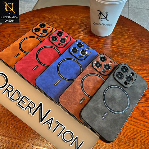iPhone 11 Cover - Dark Brown - New Luxury Matte Leather Magnetic MagSafe Wireless Charging Soft Case