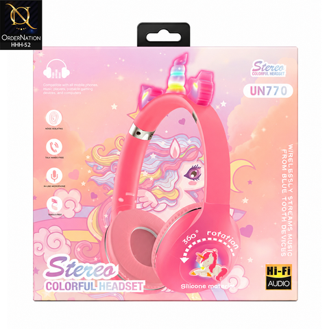 Stereo Colorful Headset UN770 Kids Wired Headphones with Microphone