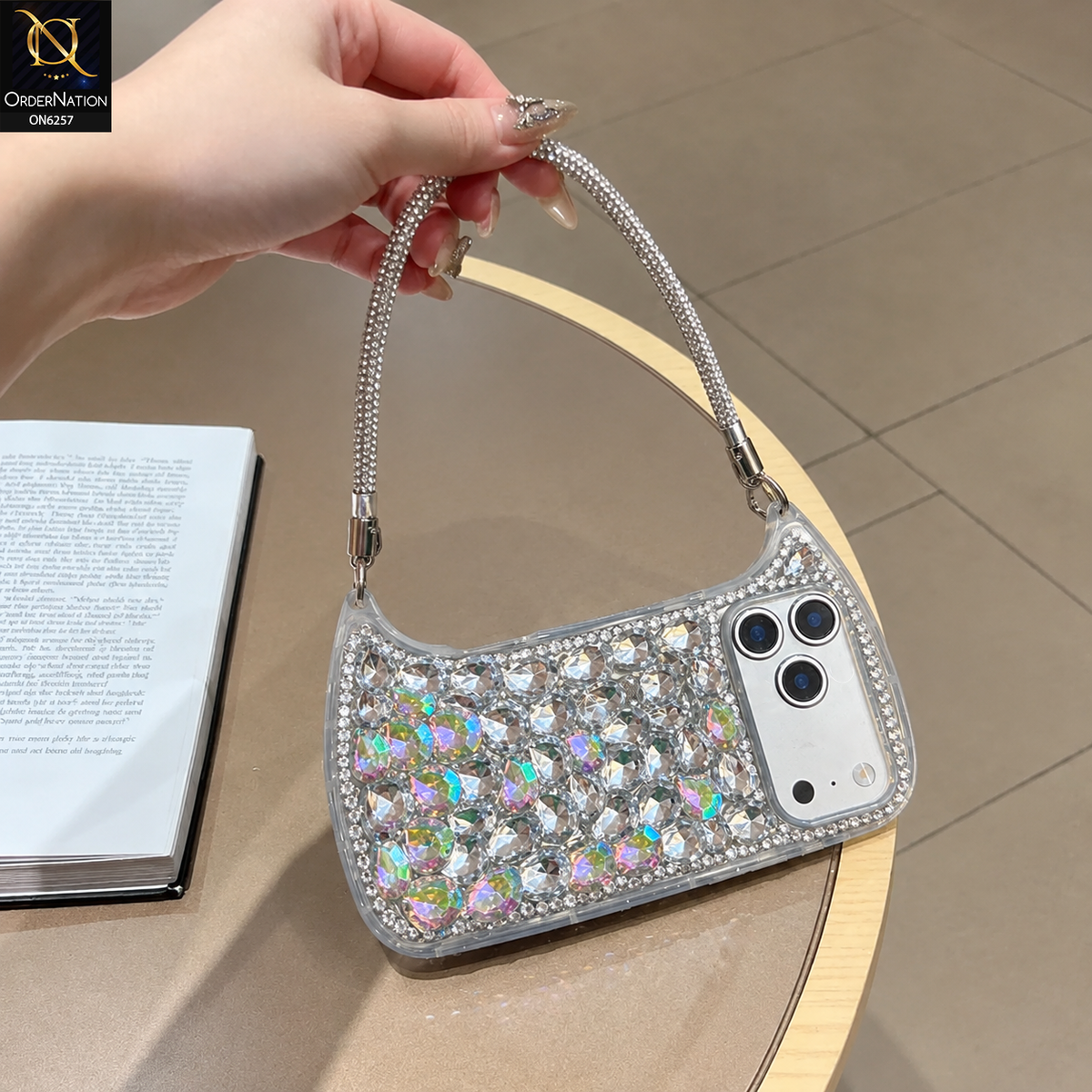 iPhone 17 Pro Max Cover - Silver - Luxury Rhinestone Crystal Embellished Protective Phone Case
