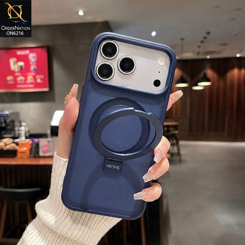 iPhone 17 Pro Max Cover - Blue - Premium HENKS Protective Phone Case with Magnetic Ring Holder, Raised Camera Protection & Shockproof Bumper