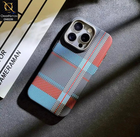 iPhone 15 Pro Max Cover - Design 8 - Universe Luxo Carbon Fiber Texture Ultra Thin Shell Case With Metal Camera Ring Borders