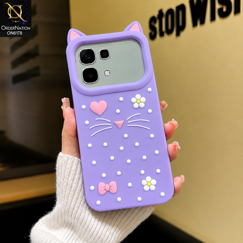 Infinix Note 60 Cover - Purple - Premium 3D Soft Silicone Phone Case with Raised Camera Protection & Shockproof Design