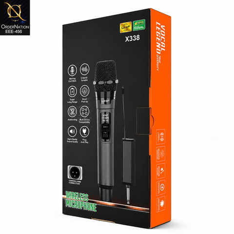 Vocal Legend X338 Professional UHF Wireless Dynamic Microphone System with Digital Display