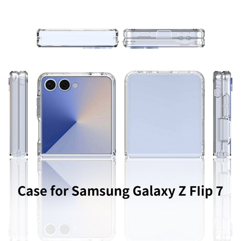 Samsung Galaxy Z Flip 7 Cover - Transparent - ONation Crystal Series - Premium Quality Clear Case No Yellowing Back With Smart Shockproof Cushions
