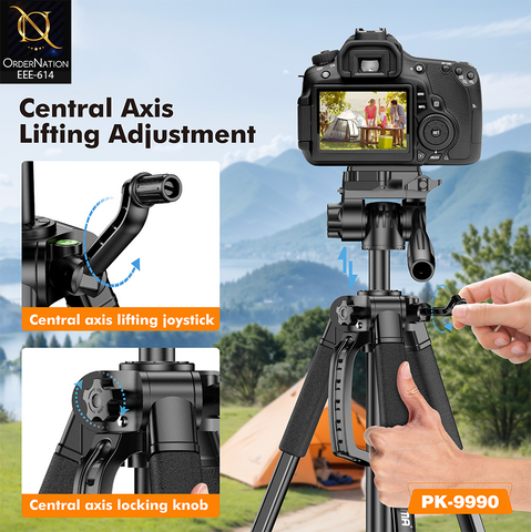 PLOKAMA PK-9990 180cm (71-Inch) Camera Tripod with 360° Head, Phone Holder & Remote Control