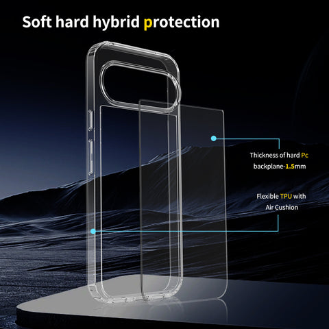 Google Pixel 10 Pro XL Cover - Transparent - ONation Crystal Series - Premium Quality Clear Case No Yellowing Back With Smart Shockproof Cushions