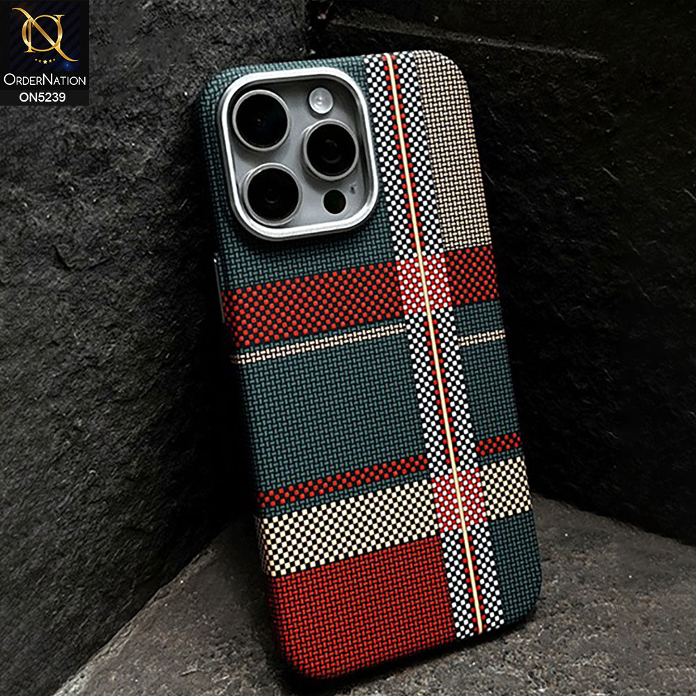 iPhone 15 Pro Max Cover - Design5 - Universe Luxo Carbon Fiber Texture Ultra Thin Shell Case With Metal Camera Ring Borders