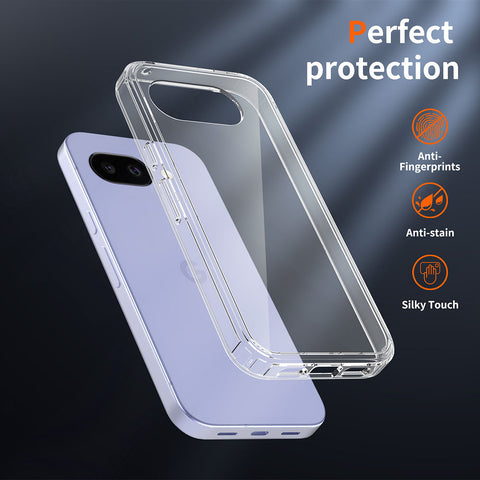 Google Pixel 10a Cover - Transparent - ONation Crystal Series - Premium Quality Clear Case No Yellowing Back With Smart Shockproof Cushions