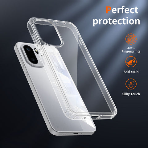 Oneplus Ace 6 Cover  - ONation Crystal Series - Premium Quality Clear Case No Yellowing Back With Smart Shockproof Cushions