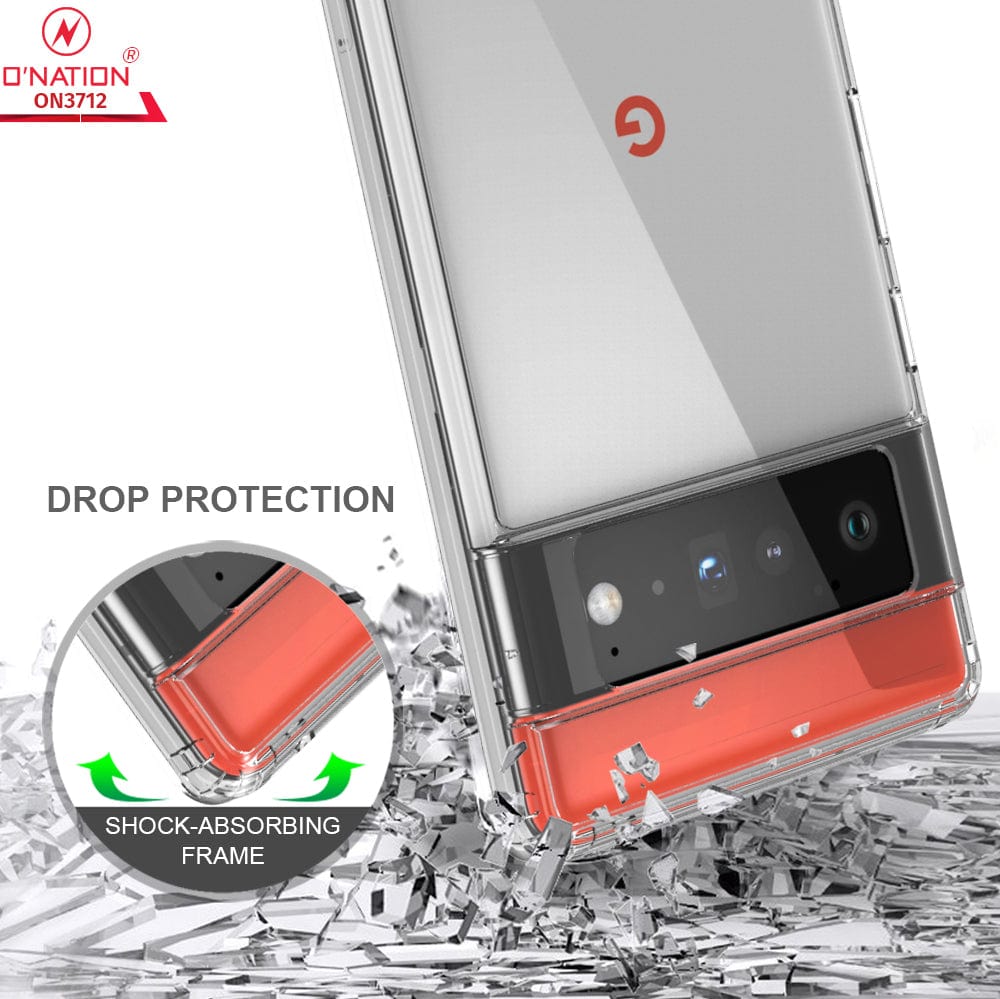 Google Pixel 6 Pro Cover  - ONation Crystal Series - Premium Quality Clear Case No Yellowing Back With Smart Shockproof Cushions