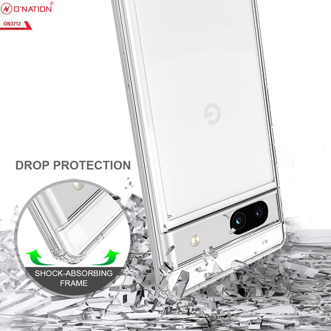 Google Pixel 7a Cover  - ONation Crystal Series - Premium Quality Clear Case No Yellowing Back With Smart Shockproof Cushions