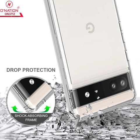 Google Pixel 6a Cover  - ONation Crystal Series - Premium Quality Clear Case No Yellowing Back With Smart Shockproof Cushions