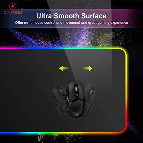 RGB Mousepad - Large Extended Soft Led Mouse Pad with 10 Lighting Modes -  Aesthetically Pleasing - Best For Gaming - 800 x 300mm/31.5×11.8 inches