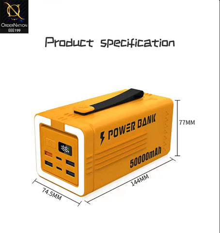 Faxite Y50 50000mAh Multifunctional Portable Power Station Power Bank - Yellow