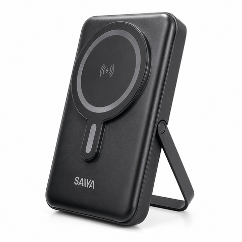 SAIYA PB-05 10000mAh Magnetic Wireless Power Bank with Built-in Stand & Fast Charging