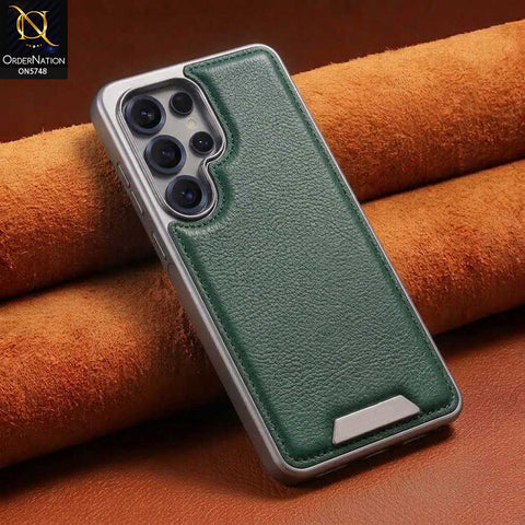 Samsung Galaxy S25 Ultra Cover -  Green - New Premium RimbMax High Quality Leather  Case
