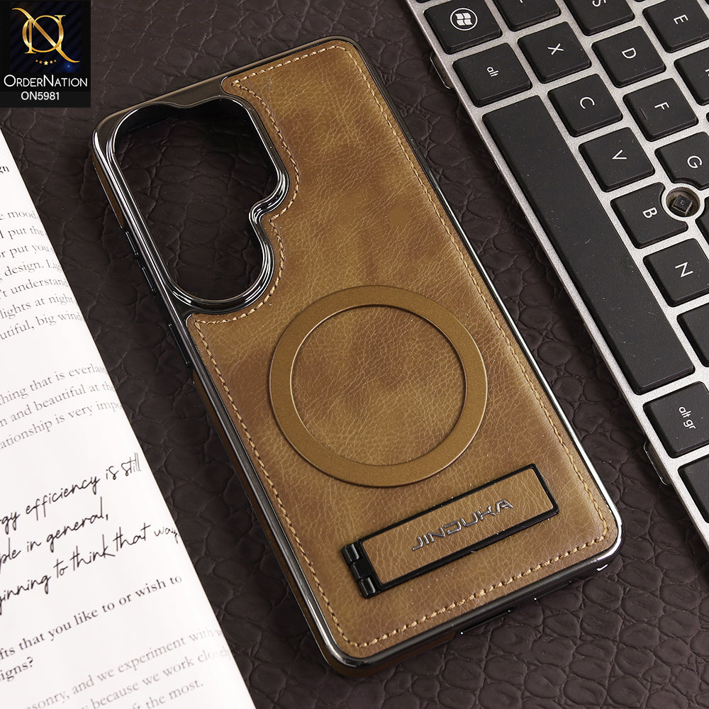 Samsung Galaxy S26 Ultra - Brown - JINDUKA Shockproof Leather Case with Ring Magnet and Stand