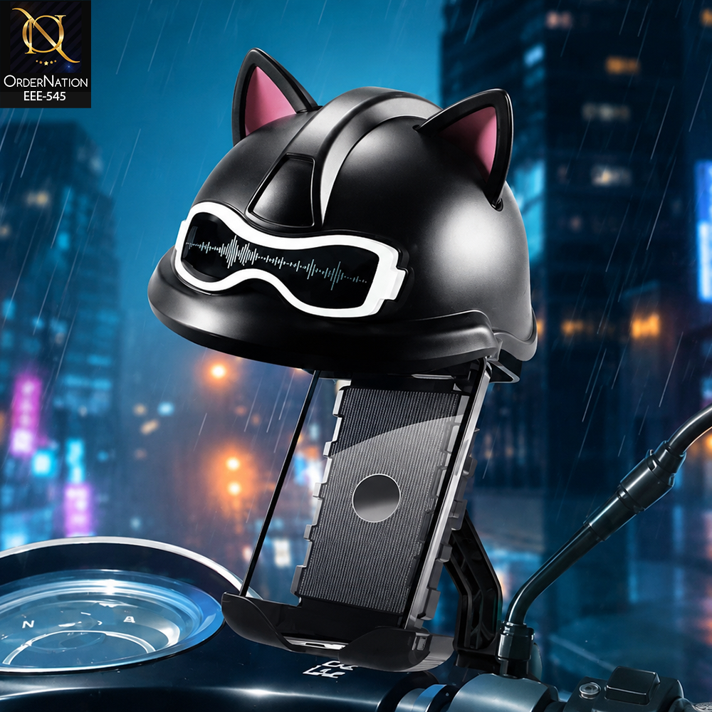Motorcycle Bike Mobile Holder Cat Helmet Design 360° Rotation Phone Stand Model S5081-05