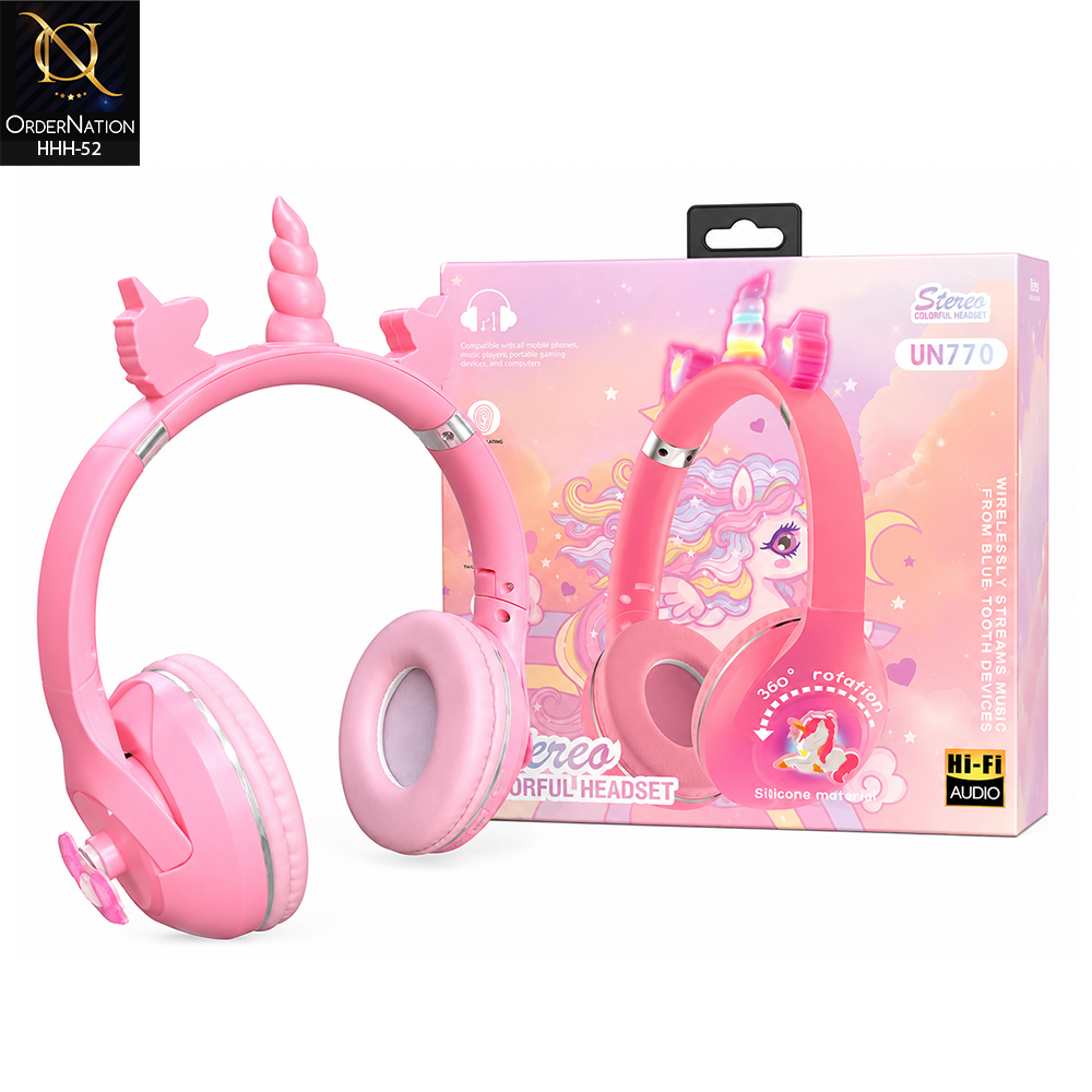 Stereo Colorful Headset UN770 Kids Wired Headphones with Microphone