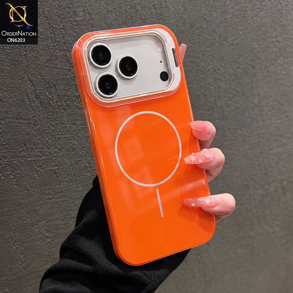 iPhone 17 Pro Max Cover - Orange - Premium Orange Magnetic Back Cover with Camera Protection