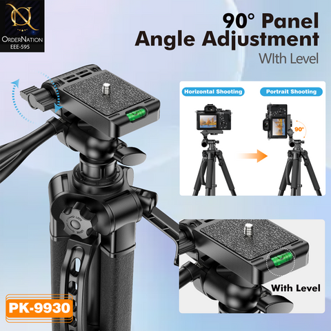 PLOKAMA PK-9930 150CM Camera Tripod Stand | Adjustable Phone Holder, Remote Control & Carry Bag for DSLR, Camcorder & Smartphone