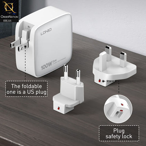LDNIO Q408 100W GaN Supper Fast Charger - White