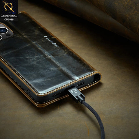 Samsung Galaxy S21 Ultra 5G Cover - Brown - CaseMe Classic Leather Flip Book Card Slot Case