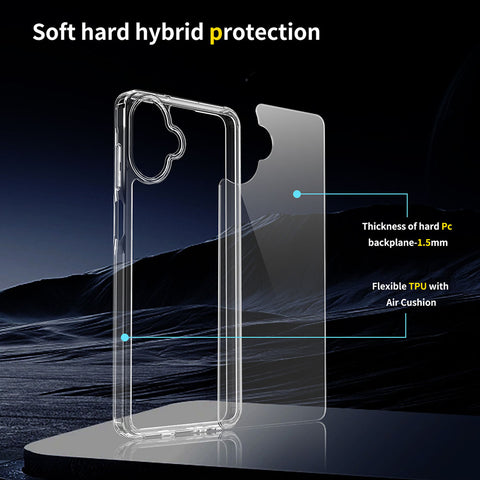 Samsung Galaxy M07 Cover - Transparent - ONation Crystal Series - Premium Quality Clear Case No Yellowing Back With Smart Shockproof Cushions