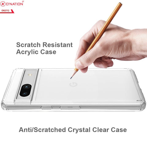 Google Pixel 7a Cover  - ONation Crystal Series - Premium Quality Clear Case No Yellowing Back With Smart Shockproof Cushions