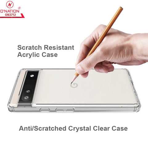 Google Pixel 6a Cover  - ONation Crystal Series - Premium Quality Clear Case No Yellowing Back With Smart Shockproof Cushions